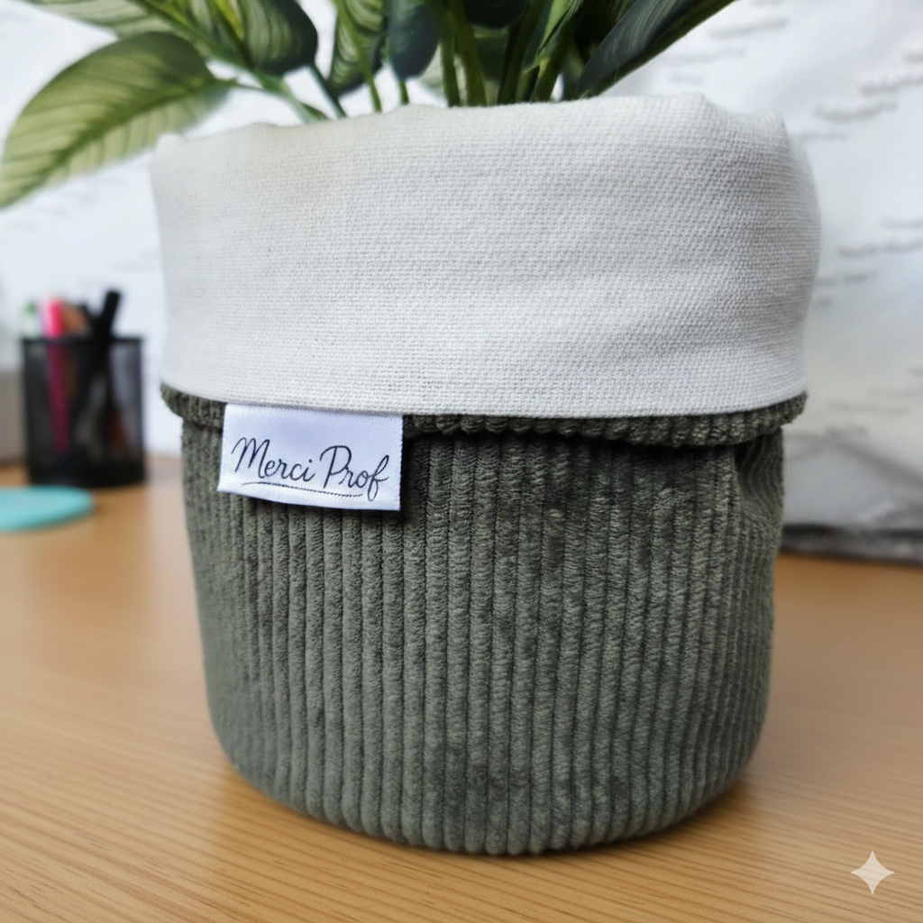 Cache-Pot Textile "Merci Prof" 🌿