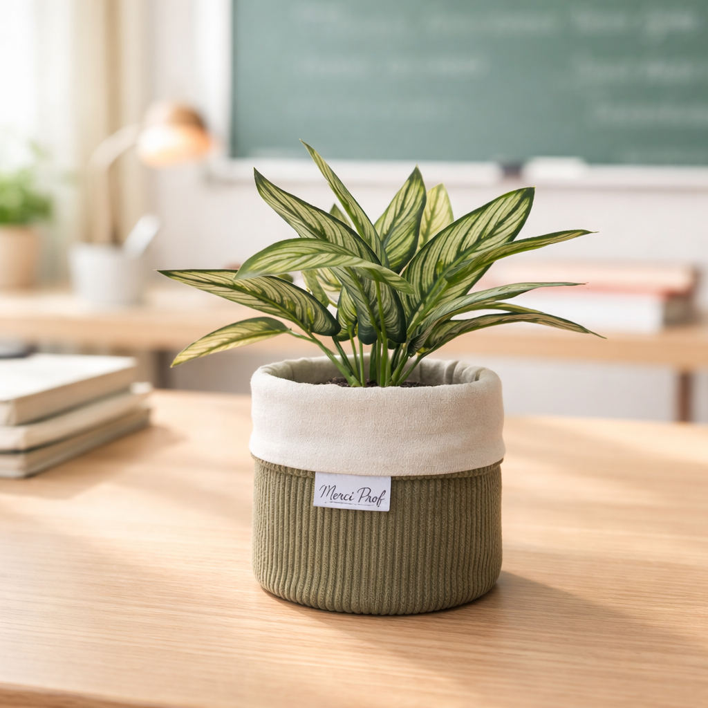 Cache-Pot Textile "Merci Prof" 🌿